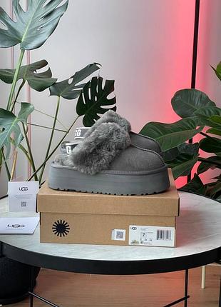 Ugg AustraliaFunkette Χειμερινές Γυναικείες Παντόφλες με Γούνα γκρι